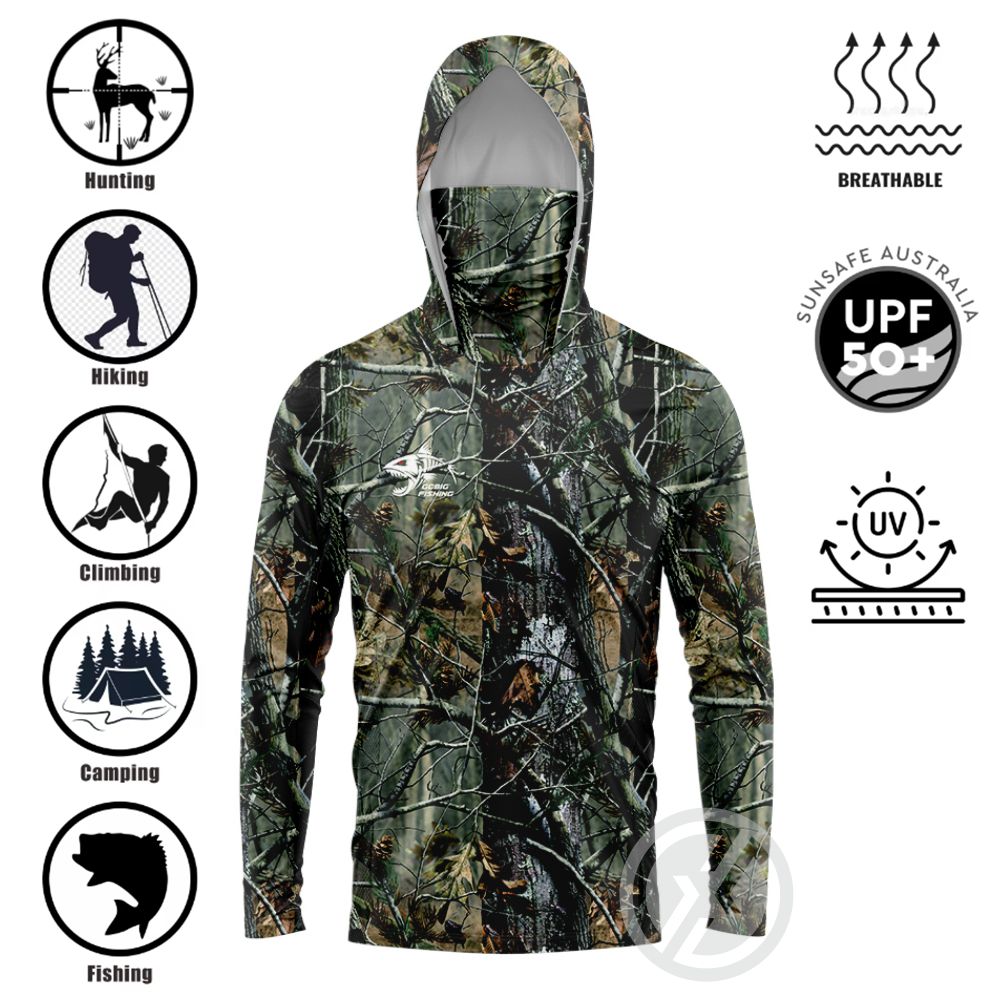 Summer Clothing Guys - Kemeja Memancing Berpenutup Kepala UPF50+ dengan