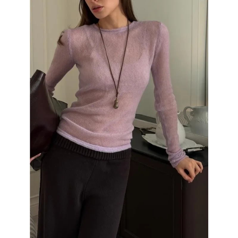 Summer Clothing Yarn - Sweter Rajutan Tipis Wanita Musim Semi
