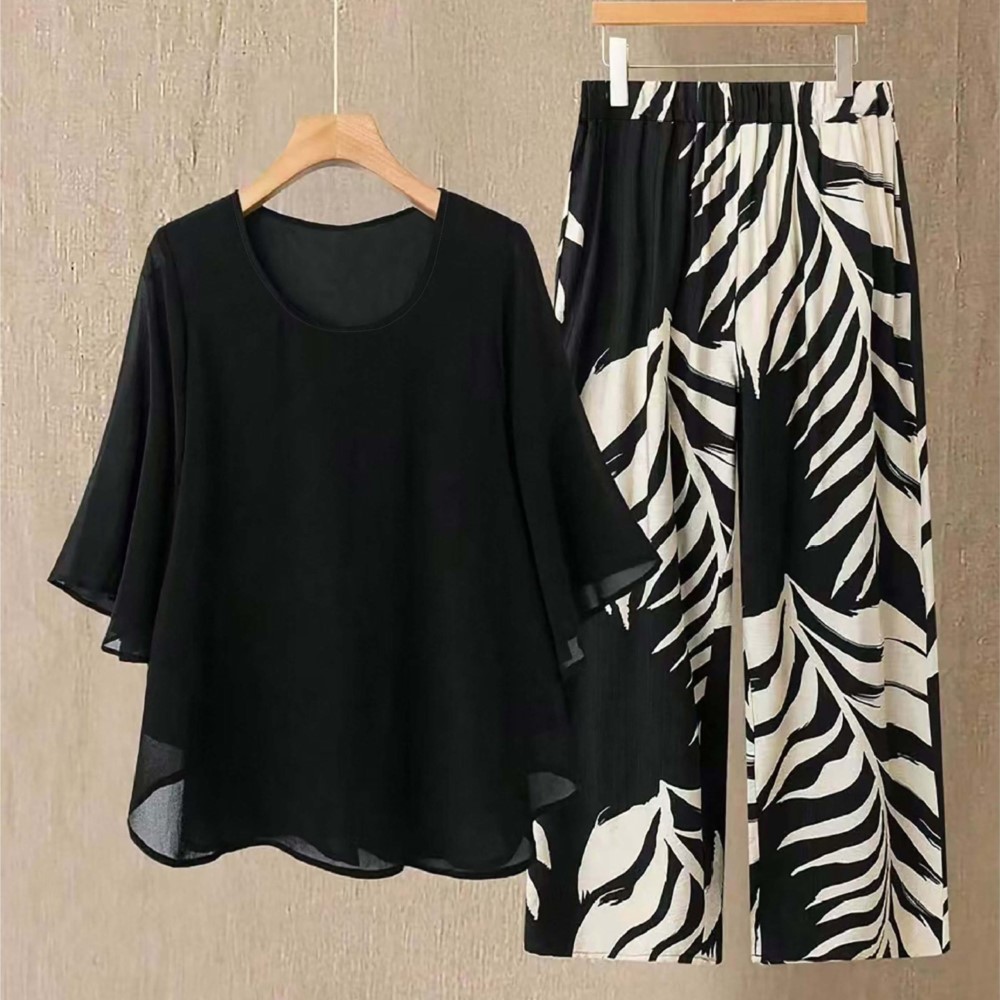 Zara Summer Clothing For Women - Setelan 2 potong atasan sifon lengan