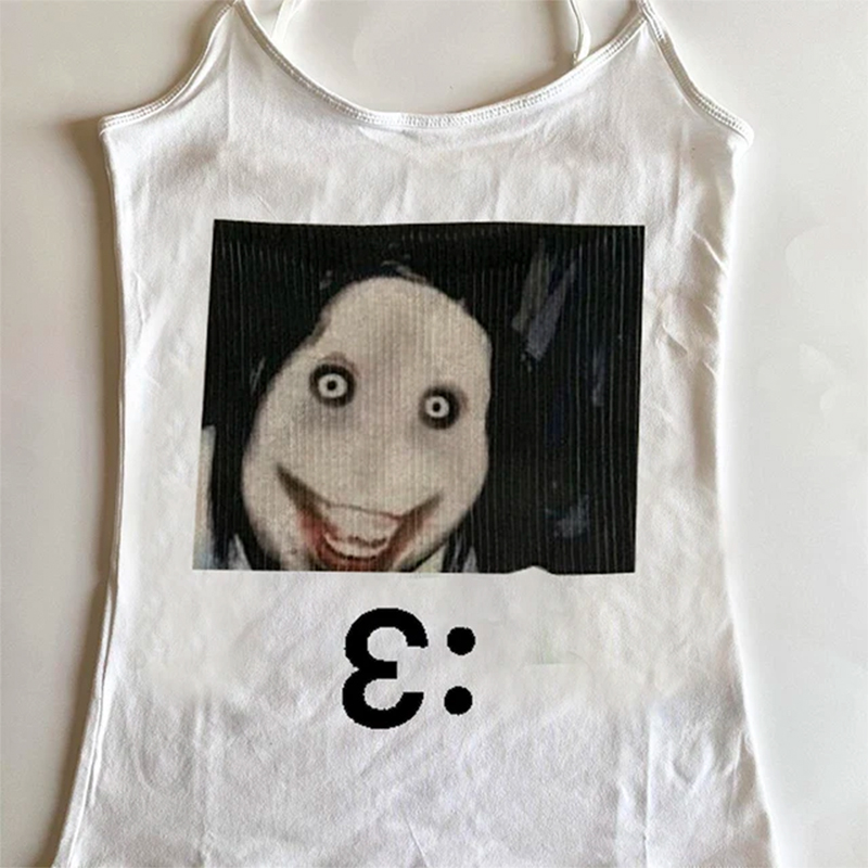 Zara Summer Clothing For Women - Goth tertawa keras Anime cetak TankTop