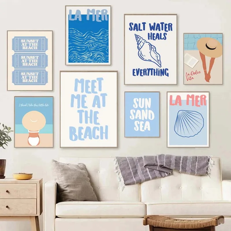 Summer Quotes - 1 Buah Poster Tanpa Bingkai Seashells