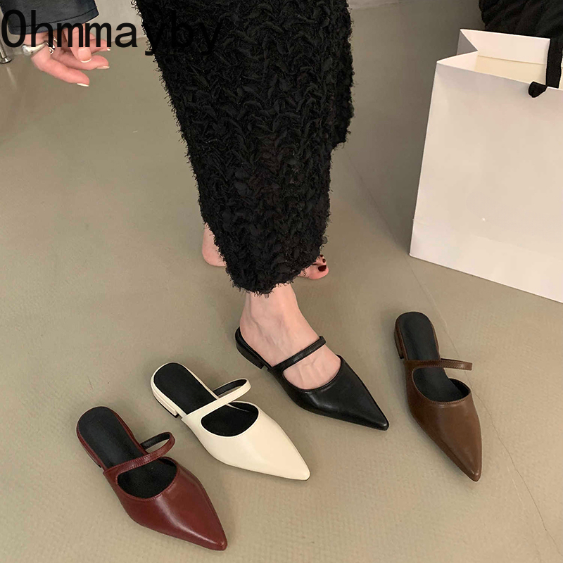 Summer Clothing Sale Women - Sandal Muels Wanita Ujung Lancip Musim
