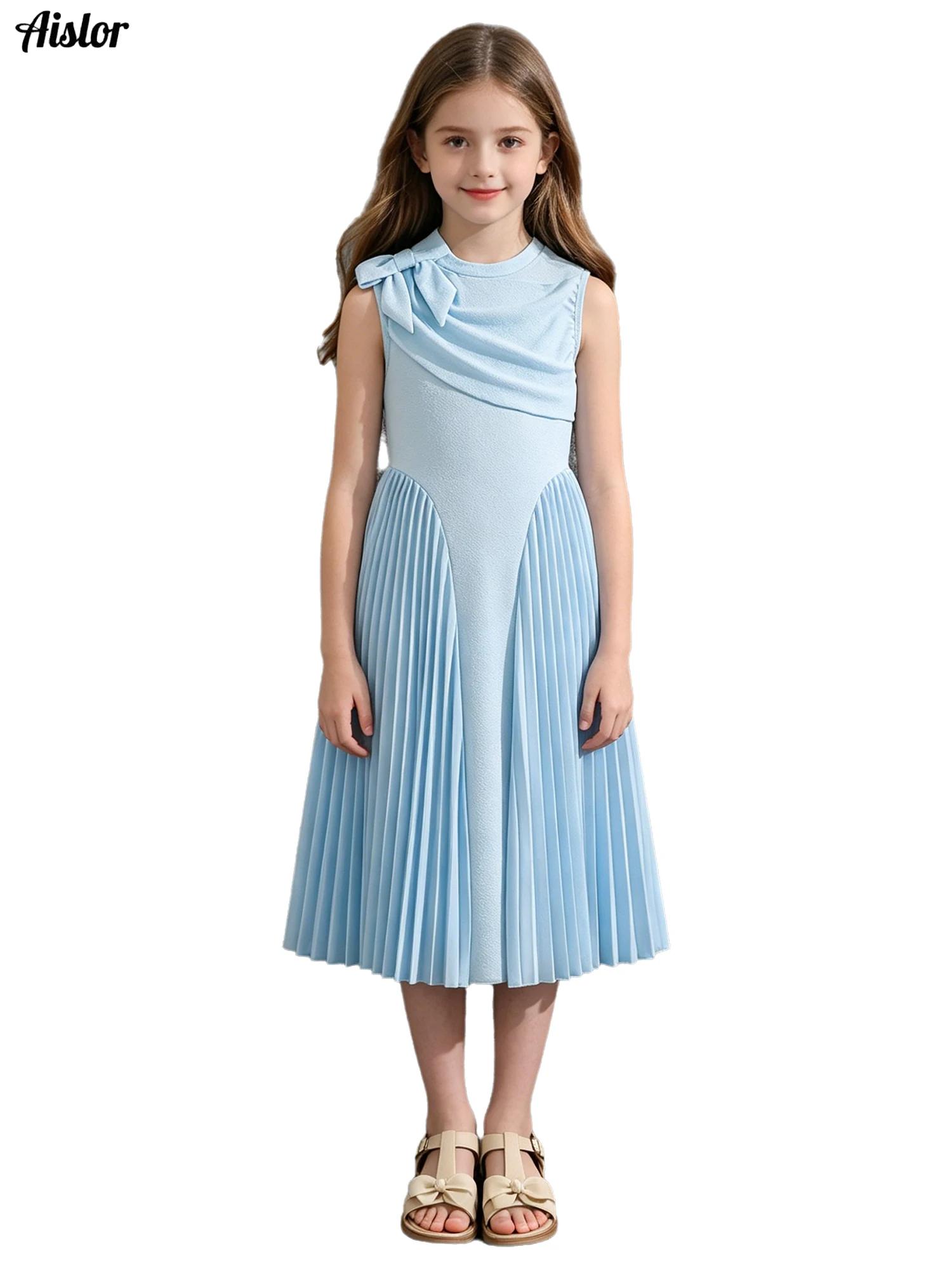 Summer Clothing Kids Sale - Gaun A-Line Tanpa Lengan Warna Beige
