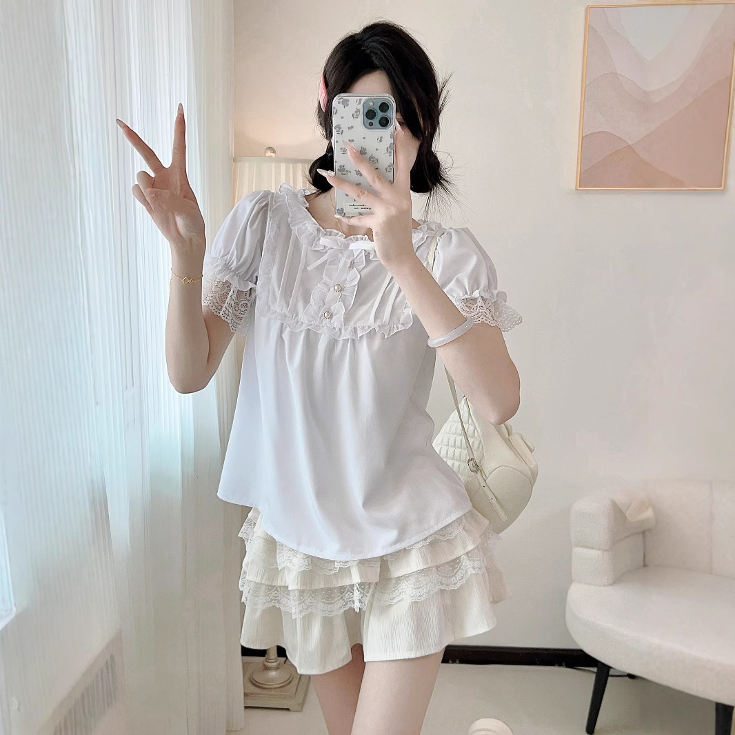Summer Victorian Clothing - Kemeja Gothic Wanita Era Victoria, Lengan