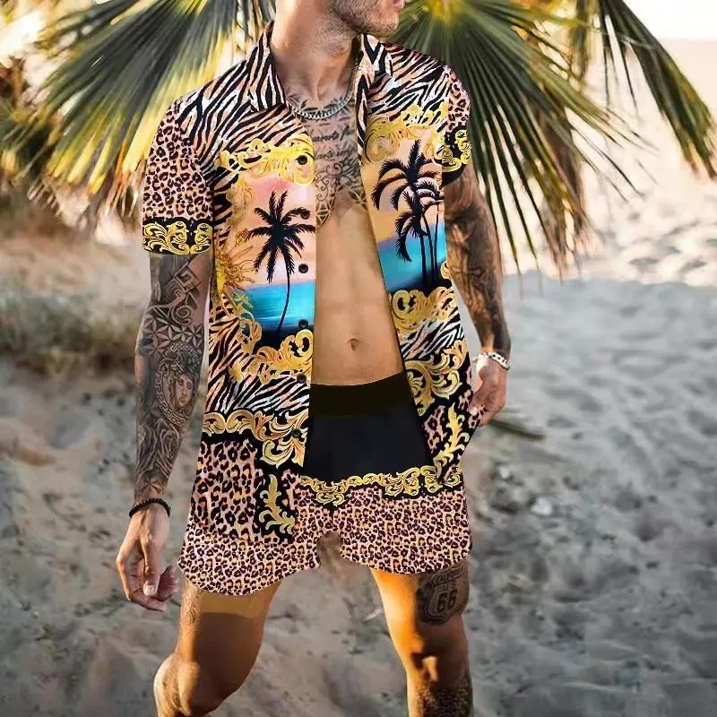 Summer Clothing For A Beach - Set Kemeja Pria Musim Panas Motif