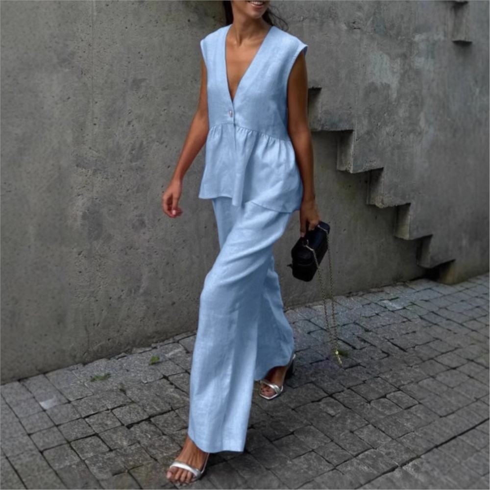 Zara Summer Clothing For Women - Rompi Tanpa Lengan Kasual Celana Panjang