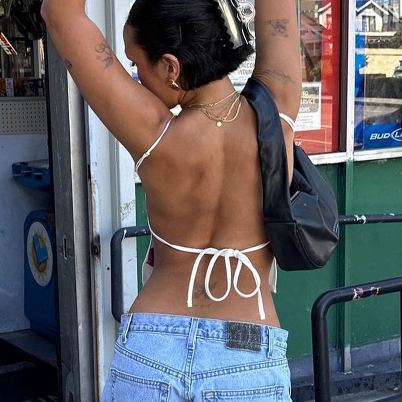 Y2K atasan Crop balutan punggu - Zara Summer Clothing For Women ulasan dan harga