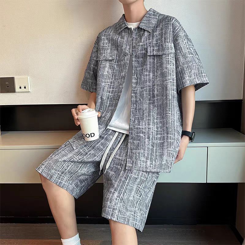 Set Pria Kemeja Lengan Setenga - Summer Clothing For A Beach ulasan dan harga