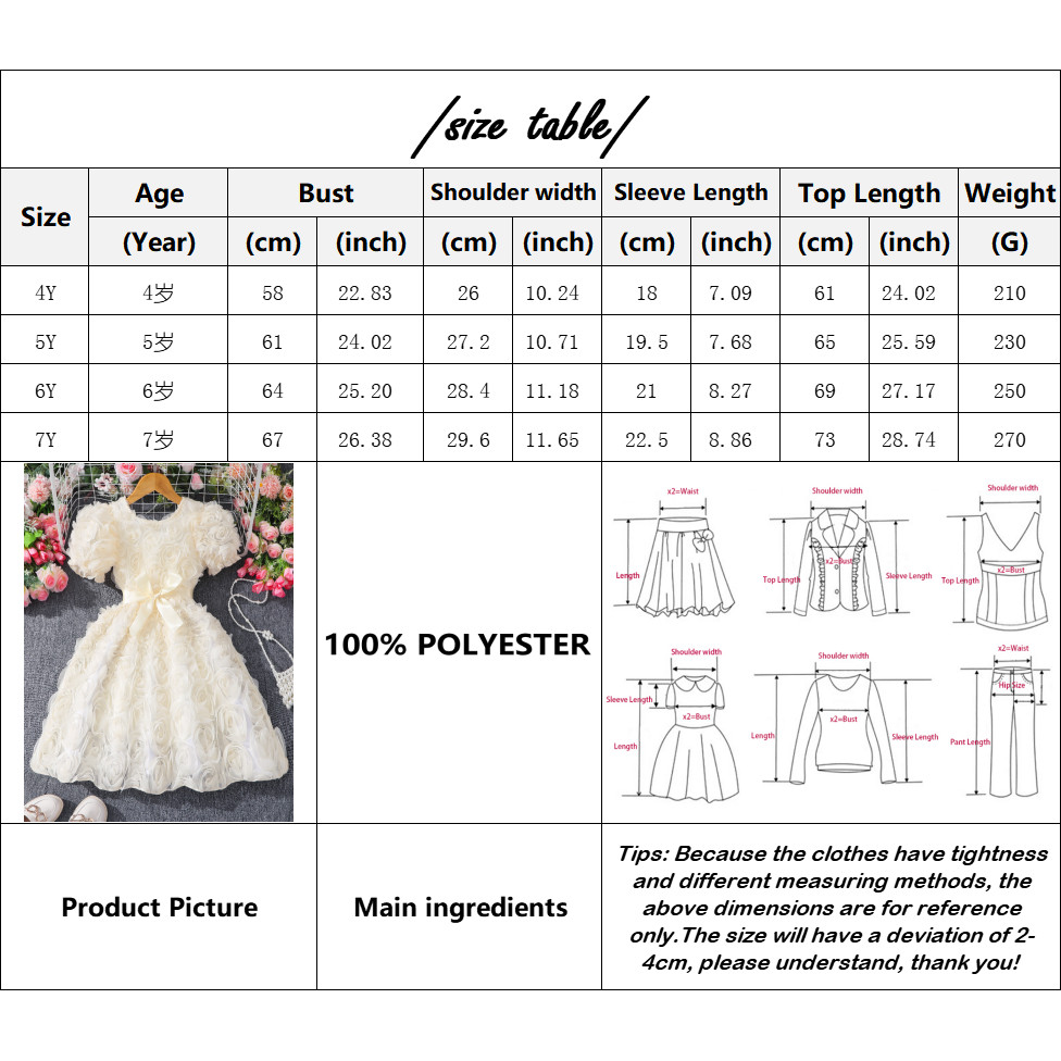Gaun Beige Anak Perempuan Gaun - Summer Clothing For Kids Girls ulasan dan harga