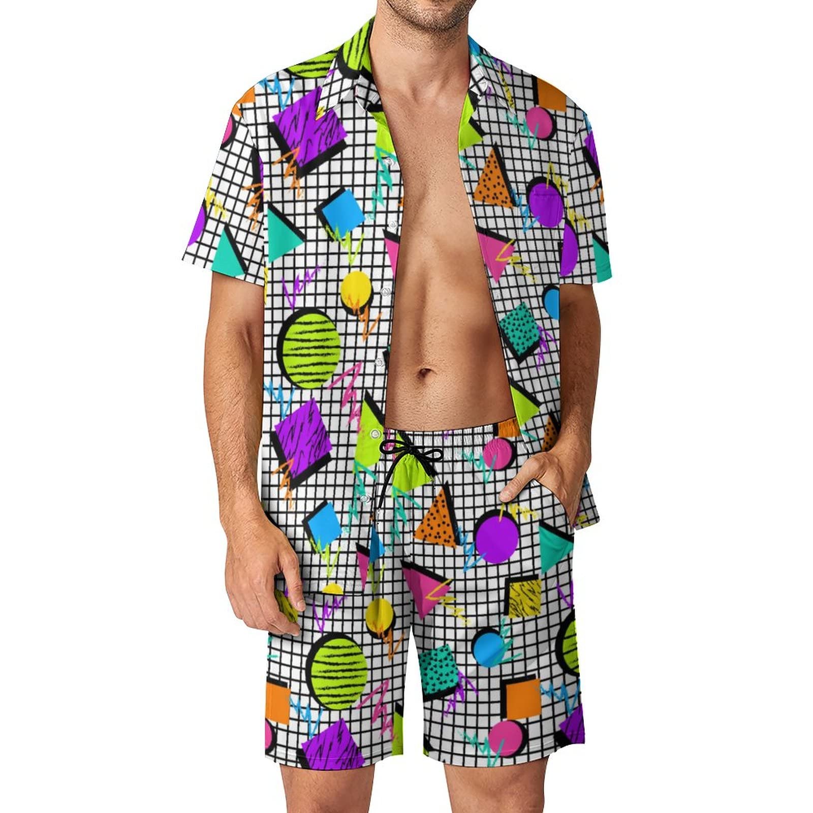 Setelan Kemeja Pria Motif Geom - Summer Clothing Guys ulasan dan harga