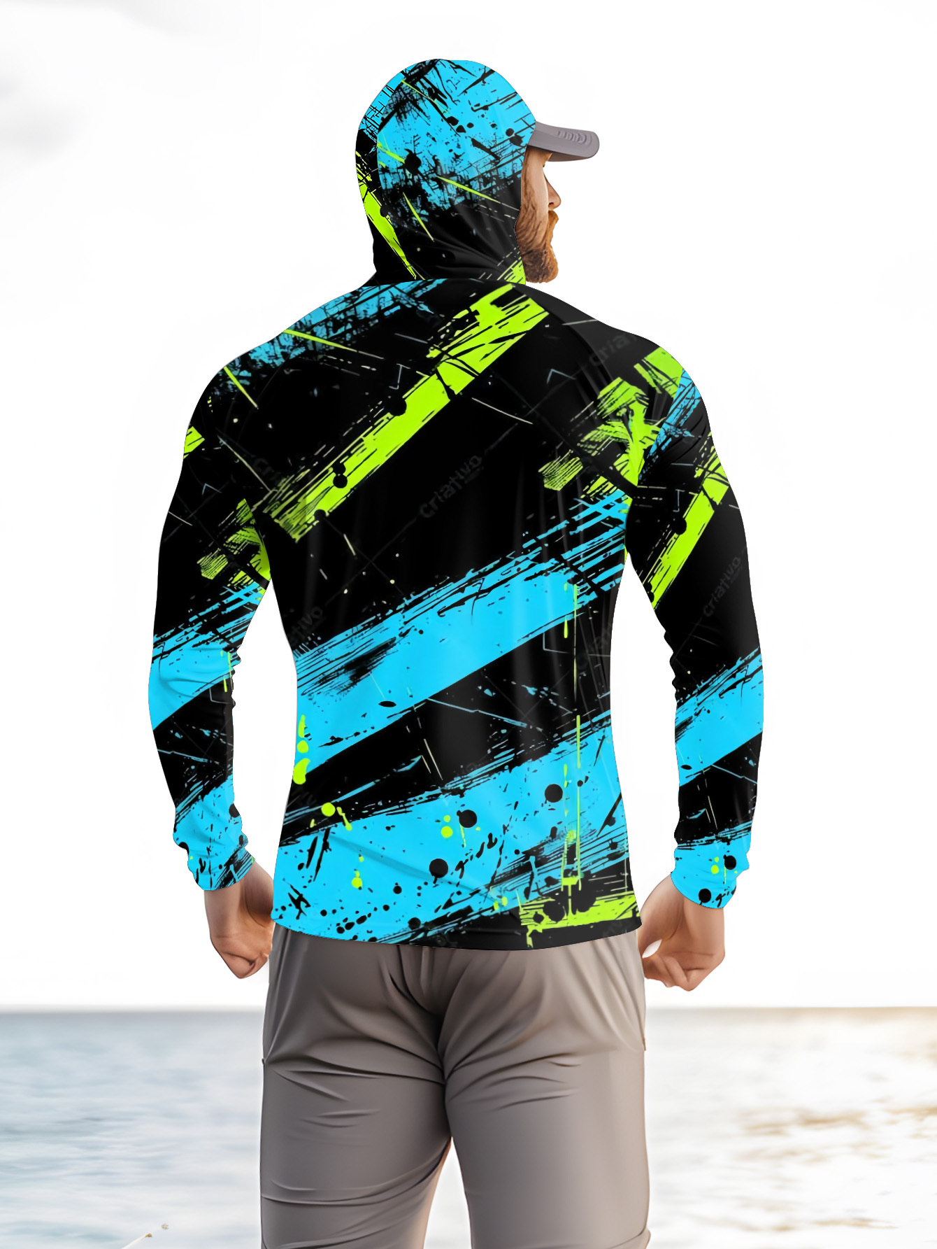 Hoodie Pancing Pria Lengan Pan - Summer Clothing Guys ulasan dan harga