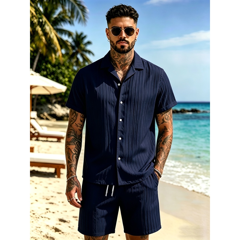 Setelan Kasual Musim Panas Pri - Summer Vacation Clothing Men ulasan dan harga