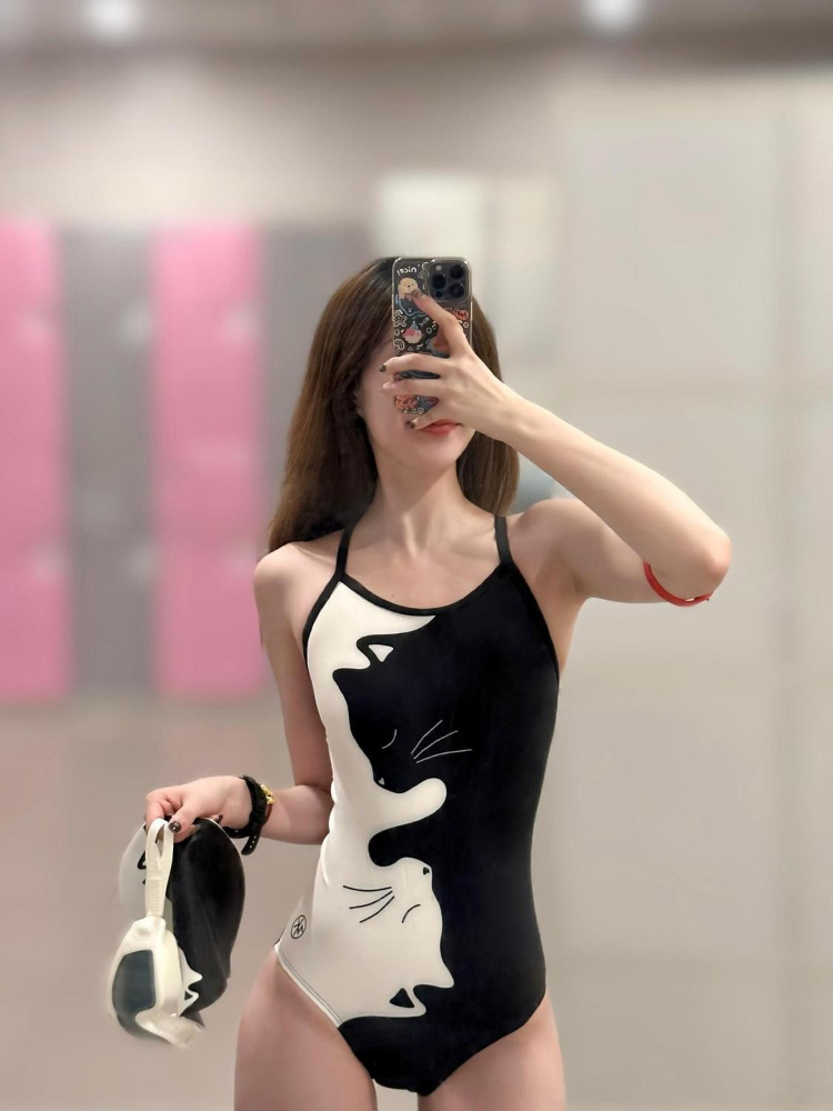 Baju Renang Wanita Motif Kucin - Swimsuit One Piece ulasan dan harga
