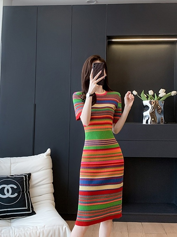 Gaun bergaris dengan model ker - Summer Line Clothing Brand ulasan dan harga
